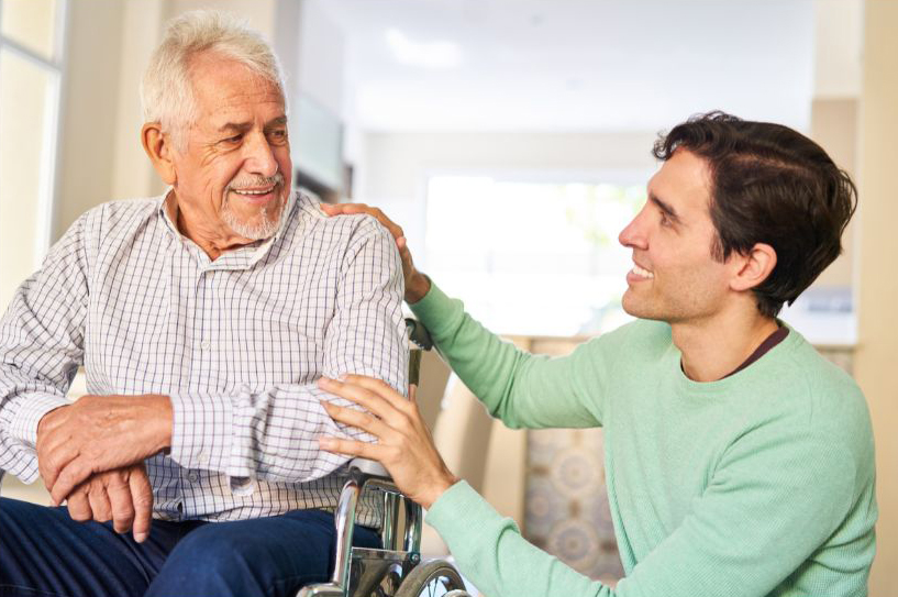 Blue and White Modern Home Care Services Facebook Video - 1