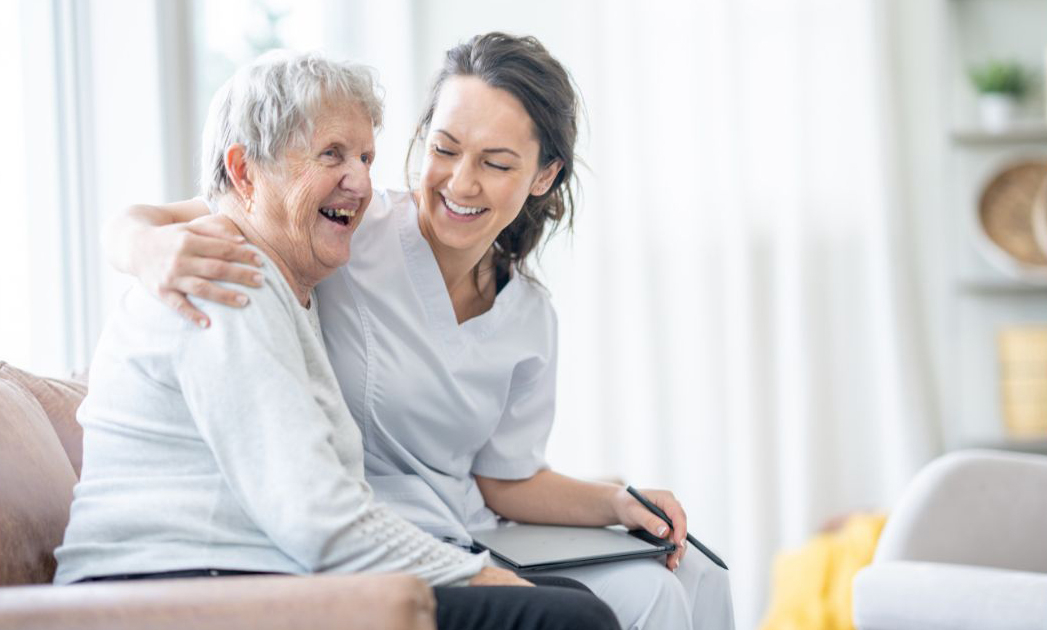 Blue and White Modern Home Care Services Facebook Video - 1